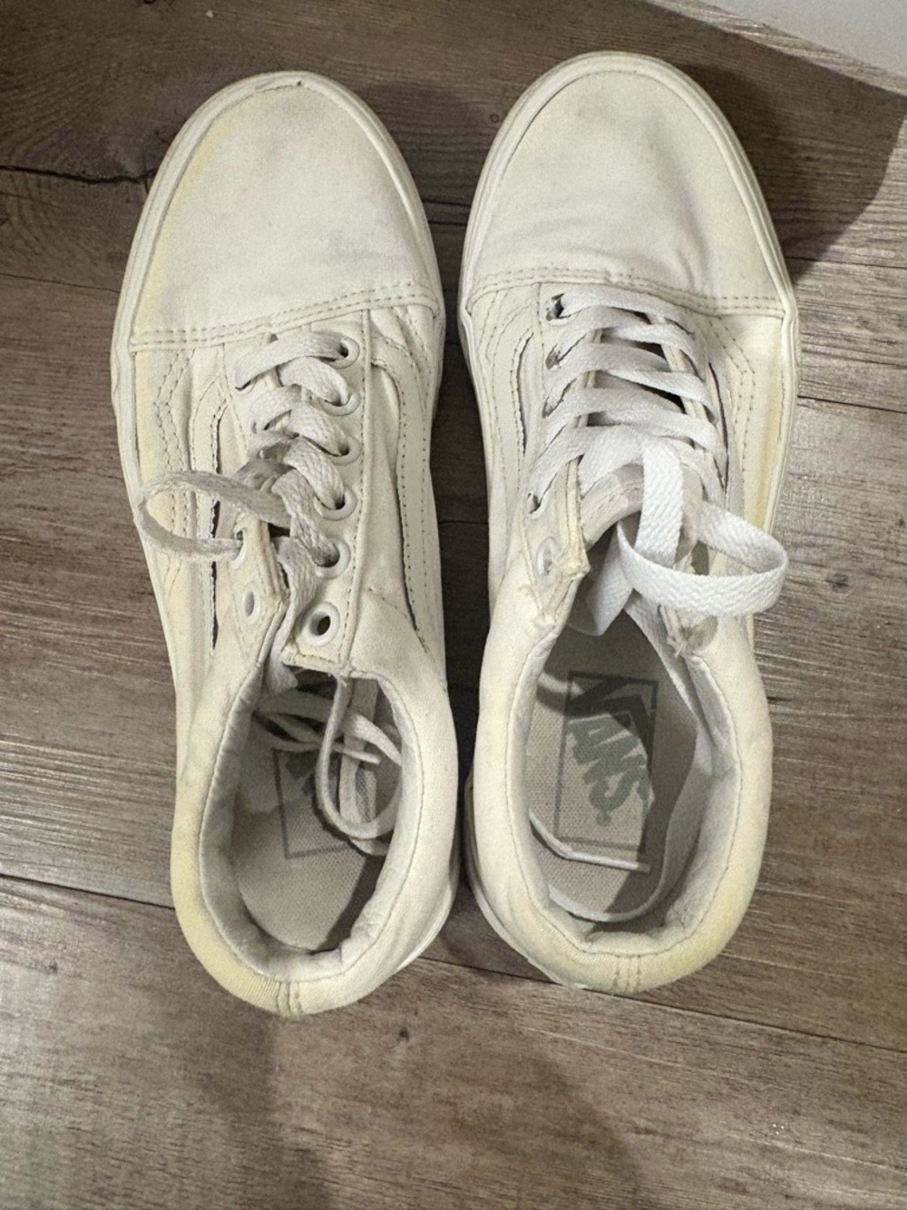 All white old skool vans w 7.5 / 38 eu monochrome - Picture 5 of 6